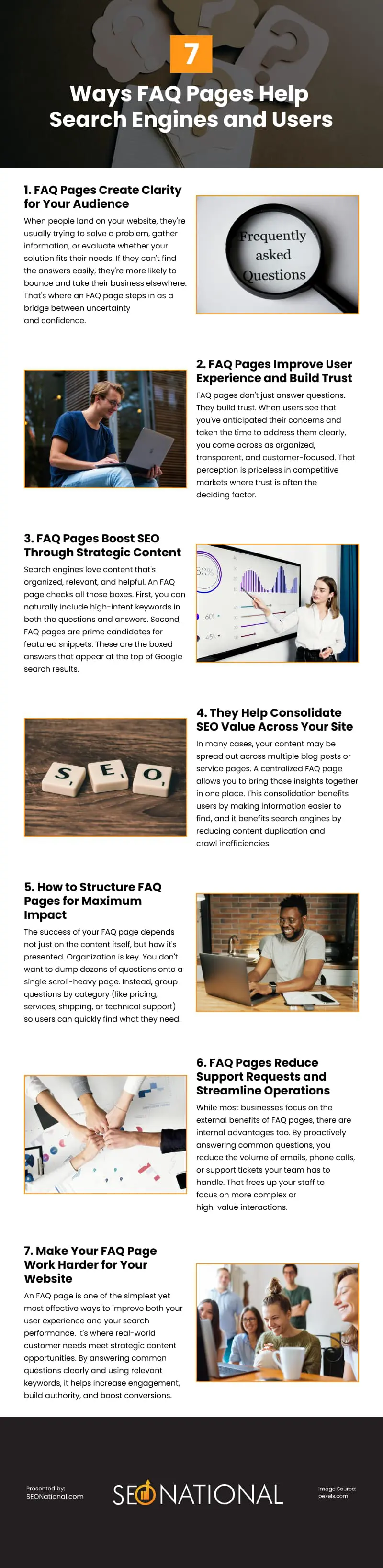 7 Ways FAQ Pages Help Search Engines and Users Infographic