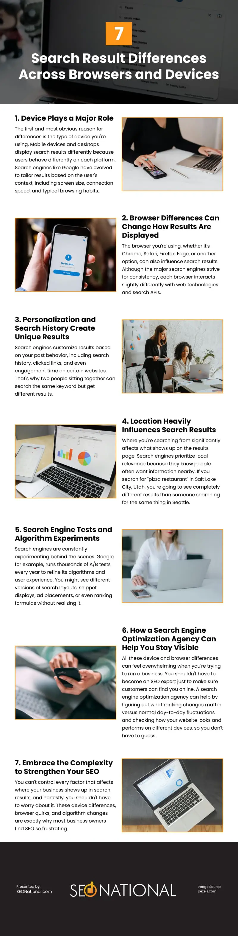 7 Search Result Differences Across Browsers and Devices Infographic