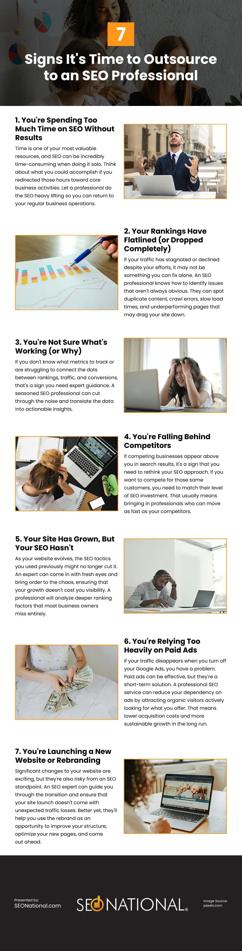 7 Signs It's Time to Outsource to an SEO Professional Infographic