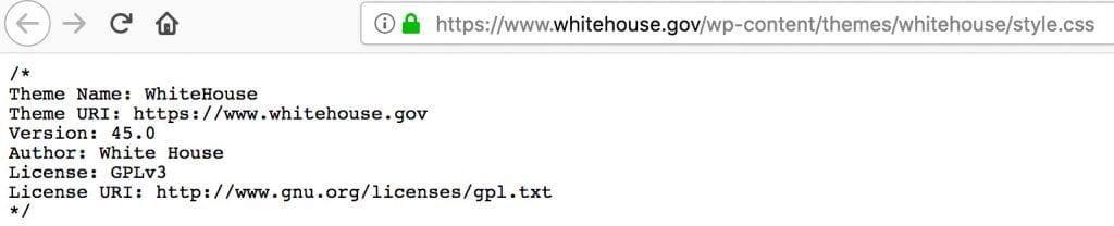 Whitehouse.gov theme version
