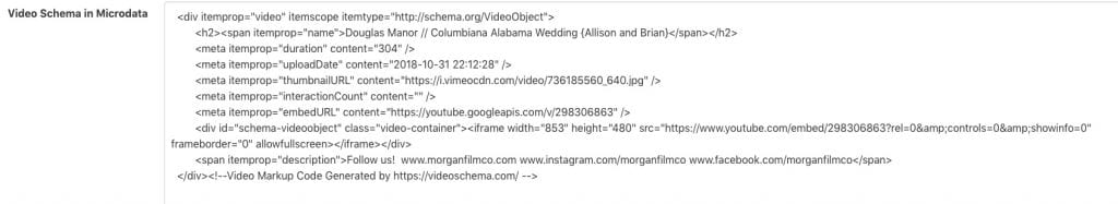 video schema body microdata
