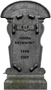 meta keywords dead